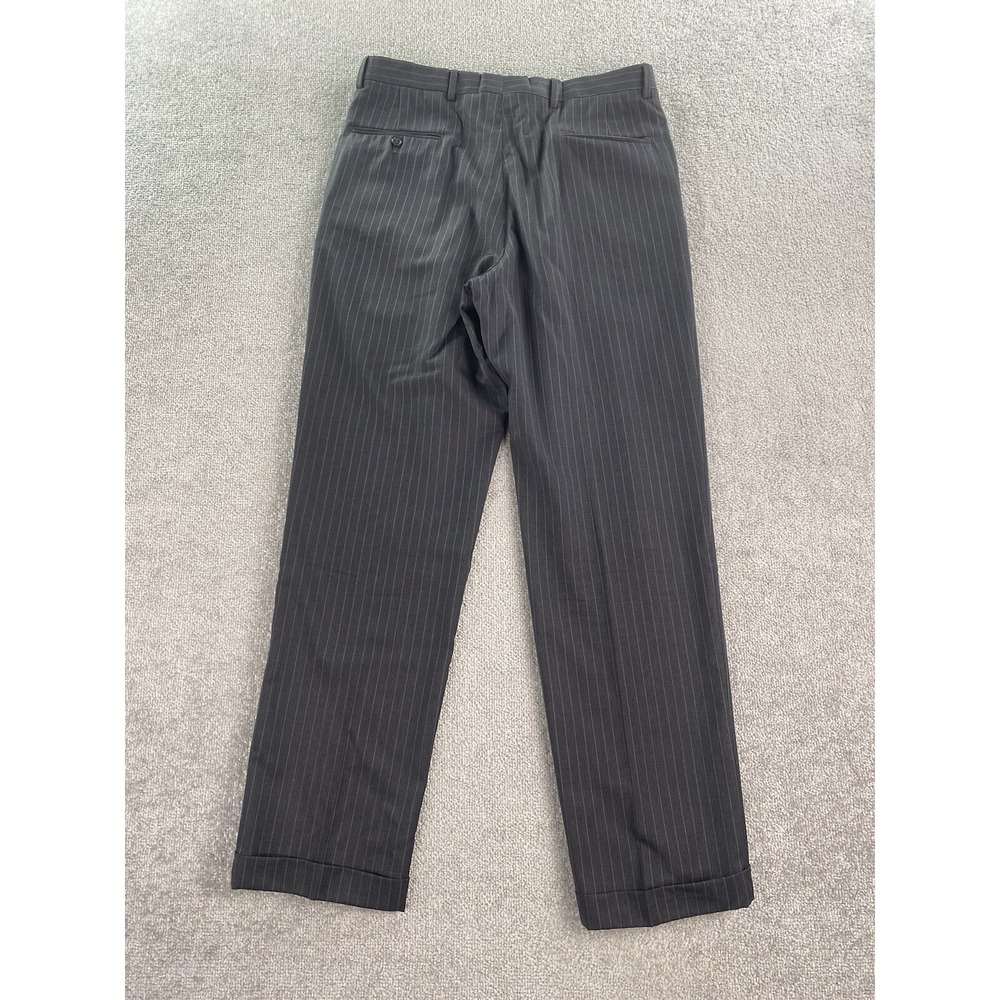 Jos. A Bank Suit 41 L Gray Wool Striped Premium Business Jacket Pants Set 36x34 - Picture 14 of 16